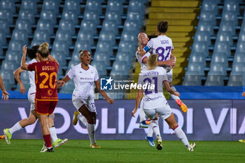 2024-05-24 - ACF Fiorentina player Paulina Hammarlung celebrate with teammate Madelen Janogy, Veronica Boquete and Emma Severini after scoring goal during the match between AS Roma v ACF Fiorentina at Dino Manuzzi Stadium on May 24, 2024 in Cesena, Italy. ©Photo: Cinzia Camela. - FINAL - AS ROMA VS ACF FIORENTINA - WOMEN ITALIAN CUP - SOCCER