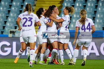 2024-05-24 - ACF Fiorentina player Paulina Hammarlung celebrate with teammate after scoring goal during the match between AS Roma v ACF Fiorentina at Dino Manuzzi Stadium on May 24, 2024 in Cesena, Italy. ©Photo: Cinzia Camela. - FINAL - AS ROMA VS ACF FIORENTINA - WOMEN ITALIAN CUP - SOCCER