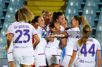 2024-05-24 - ACF Fiorentina player Paulina Hammarlung celebrate with teammate after scoring goal during the match between AS Roma v ACF Fiorentina at Dino Manuzzi Stadium on May 24, 2024 in Cesena, Italy. ©Photo: Cinzia Camela. - FINAL - AS ROMA VS ACF FIORENTINA - WOMEN ITALIAN CUP - SOCCER