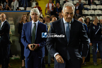 2024-05-24 - Andrea Abodi, Gabriele Gravina of FIGC are seen during the Women Italy Cup match betweeen AS Roma and ACF Fiorentina at Dino Manuzzi Stadium on May 24, 2024 in Cesena, Italy. ©Photo: Cinzia Camela. - FINAL - AS ROMA VS ACF FIORENTINA - WOMEN ITALIAN CUP - SOCCER