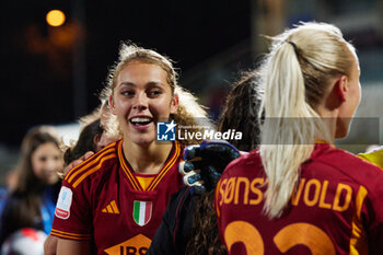 2024-05-24 - Alayah Pilgrim of Roma celebrates for winning the Italian Cup during the Italy Cup women final match between AS Roma Women and AC Fiorentina Women at Stadio Dino Manuzzi on May 24, 2024 in Cesena, Italy. ©Photo: Cinzia Camela. - FINAL - AS ROMA VS ACF FIORENTINA - WOMEN ITALIAN CUP - SOCCER