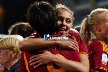 2024-05-24 - Alayah Pilgrim of Roma celebrates for winning the Italian Cup during the Italy Cup women final match between AS Roma Women and AC Fiorentina Women at Stadio Dino Manuzzi on May 24, 2024 in Cesena, Italy. ©Photo: Cinzia Camela. - FINAL - AS ROMA VS ACF FIORENTINA - WOMEN ITALIAN CUP - SOCCER