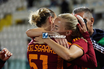 2024-05-24 - Sanne Troelsgaard and Anja Sonstevold of Roma celebrate for winning the Italian Cup during the Italy Cup women final match between AS Roma Women and AC Fiorentina Women at Stadio Dino Manuzzi on May 24, 2024 in Cesena, Italy. ©Photo: Cinzia Camela. - FINAL - AS ROMA VS ACF FIORENTINA - WOMEN ITALIAN CUP - SOCCER