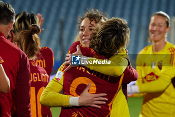 2024-05-24 - Valentina Giacinti and Camelia Ceasar of AS Roma, celebrate after winning the Women Italy Cup match against ACF Fiorentina at Dino Manuzzi Stadium on May 24, 2024 in Cesena, Italy. ©Photo: Cinzia Camela. - FINAL - AS ROMA VS ACF FIORENTINA - WOMEN ITALIAN CUP - SOCCER