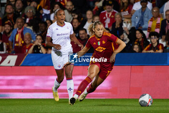 2024-05-24 - Madelen Janogy of Fiorentina and Alayah Pilgrim of AS Roma compete for the ball during the match between AS Roma v ACF Fiorentina at Dino Manuzzi Stadium on May 24, 2024 in Cesena, Italy. ©Photo: Cinzia Camela. - FINAL - AS ROMA VS ACF FIORENTINA - WOMEN ITALIAN CUP - SOCCER