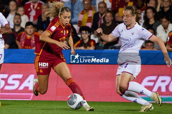 2024-05-24 - Alayah Pilgrim of AS Roma and Emma Scou Farge of Fiorentina compete for the ball during the match between AS Roma v ACF Fiorentina at Dino Manuzzi Stadium on May 24, 2024 in Cesena, Italy. ©Photo: Cinzia Camela. - FINAL - AS ROMA VS ACF FIORENTINA - WOMEN ITALIAN CUP - SOCCER