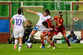 2024-05-24 - Michela Catena and Pauline Hammarlund of ACF Fiorentina, Elisa Bartoli and Moeka Minami of AS Roma compete for the ball during the match between AS Roma v ACF Fiorentina at Dino Manuzzi Stadium on May 24, 2024 in Cesena, Italy. ©Photo: Cinzia Camela. - FINAL - AS ROMA VS ACF FIORENTINA - WOMEN ITALIAN CUP - SOCCER