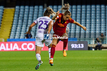 2024-05-24 - Emilie Haavi of AS Roma and Marina Georgieva of ACF Fiorentina compete for the ball during the match between AS Roma v ACF Fiorentina at Dino Manuzzi Stadium on May 24, 2024 in Cesena, Italy. ©Photo: Cinzia Camela. - FINAL - AS ROMA VS ACF FIORENTINA - WOMEN ITALIAN CUP - SOCCER