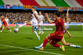 2024-05-24 - Evelyne Viens of AS Roma and Marina Georgieva of ACF Fiorentina compete for the ball during the match between AS Roma v ACF Fiorentina at Dino Manuzzi Stadium on May 24, 2024 in Cesena, Italy. ©Photo: Cinzia Camela. - FINAL - AS ROMA VS ACF FIORENTINA - WOMEN ITALIAN CUP - SOCCER