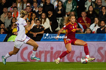 2024-05-24 - Alayah Pilgrim of AS Roma and Kaja Erzen of ACF Fiorentina compete for the ball during the match between AS Roma v ACF Fiorentina at Dino Manuzzi Stadium on May 24, 2024 in Cesena, Italy. ©Photo: Cinzia Camela. - FINAL - AS ROMA VS ACF FIORENTINA - WOMEN ITALIAN CUP - SOCCER