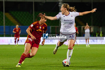 2024-05-24 - Emma Farge of ACF Fiorentina and Evelyne Viens of AS Roma compete for the ball during the match between AS Roma v ACF Fiorentina at Dino Manuzzi Stadium on May 24, 2024 in Cesena, Italy. ©Photo: Cinzia Camela. - FINAL - AS ROMA VS ACF FIORENTINA - WOMEN ITALIAN CUP - SOCCER