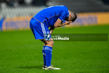 2024-03-26 - Italy’s Lorenzo Pirola shows his disappointment - EURO 2025 U21 - QUALIFYING - ITALY VS TURKEY - UEFA EUROPEAN - SOCCER