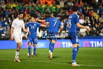 2024-03-22 - Cesare Casadei (Italy) celebrating his goal - EURO 2025 U21 - QUALIFYING - ITALY V LATVIA - UEFA EUROPEAN - SOCCER