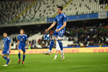 2024-03-22 - Giovanni Fabbian (Italy) celebrating his goal - EURO 2025 U21 - QUALIFYING - ITALY V LATVIA - UEFA EUROPEAN - SOCCER