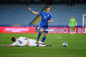 2024-03-22 - Riccardo Calafiori (Italy) in action - EURO 2025 U21 - QUALIFYING - ITALY V LATVIA - UEFA EUROPEAN - SOCCER