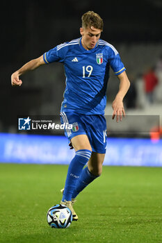 2024-03-22 - Pio Esposito (Italy) in action - EURO 2025 U21 - QUALIFYING - ITALY V LATVIA - UEFA EUROPEAN - SOCCER