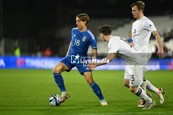 2024-03-22 - Jacopo Fazzini (Italy) in action - EURO 2025 U21 - QUALIFYING - ITALY V LATVIA - UEFA EUROPEAN - SOCCER