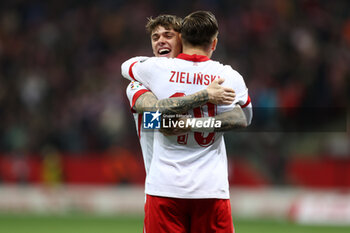 2024-02-25 - Nicola Zalewski and Piotr Zielinski of Poland during the UEFA Euro 2024, Play-off football match between Poland and Estonia on March 21, 2024 at PGE Narodowy stadium in Warsaw, Poland - FOOTBALL - EURO 2024 - PLAY OFF - POLAND V ESTONIA - UEFA EUROPEAN - SOCCER
