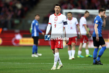 2024-02-25 - Robert Lewandowski of Poland during the UEFA Euro 2024, Play-off football match between Poland and Estonia on March 21, 2024 at PGE Narodowy stadium in Warsaw, Poland - FOOTBALL - EURO 2024 - PLAY OFF - POLAND V ESTONIA - UEFA EUROPEAN - SOCCER