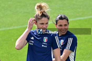 2024-04-02 - Italian player Cecilia Salvai and Italian player Lucia Di Guglielmo - ITALY WOMEN TRAINING SESSION - UEFA EUROPEAN - SOCCER
