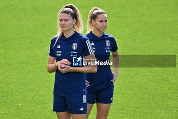 2024-04-02 - Italian player Michela Cambiaghi and Italian player Emma Severini - ITALY WOMEN TRAINING SESSION - UEFA EUROPEAN - SOCCER