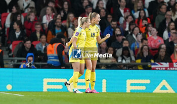 2024-04-05 - Fridolina Rolfo of Sweden celebrating her goal to make it 1-1 during the UEFA Women's Euro 2025, Qualifiers football match between England and Sweden on 5 April 2024 at Wembley Stadium in London, England - FOOTBALL - WOMEN'S EURO 2025 - QUALIFYING - ENGLAND V SWEDEN - UEFA EUROPEAN - SOCCER