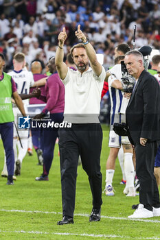 2024-06-30 - England Manager Gareth Southgate celebrates winning during the UEFA Euro 2024, Round of 16 football match between England and Slovakia on 30 June 2024 at Veltins-Arena in Gelsenkirchen, Germany - FOOTBALL - EURO 2024 - 1/8 - ENGLAND V SLOVAKIA - UEFA EUROPEAN - SOCCER