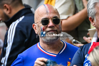 2024-07-01 - Pascal OBISPO during the UEFA Euro 2024, Round of 16 football match between France and Belgium on 1 July 2024 at Merkur Spiel-Arena in Dusseldorf, Germany - FOOTBALL - EURO 2024 - 1/8 - FRANCE V BELGIUM - UEFA EUROPEAN - SOCCER