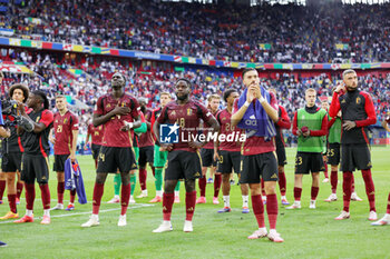 2024-07-01 - Belgium players look dejected at full time during the UEFA Euro 2024, Round of 16 football match between France and Belgium on 1 July 2024 at Merkur Spiel-Arena in Dusseldorf, Germany - FOOTBALL - EURO 2024 - 1/8 - FRANCE V BELGIUM - UEFA EUROPEAN - SOCCER