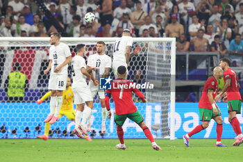 2024-07-01 - Free kick Cristiano Ronaldo of Portugal during the UEFA Euro 2024, Round of 16 football match between Portugal and Slovenia on 1July 2024 at Deutsche Bank Park in Frankfurt, Germany - FOOTBALL - EURO 2024 - 1/8 - PORTUGAL V SLOVENIA - UEFA EUROPEAN - SOCCER