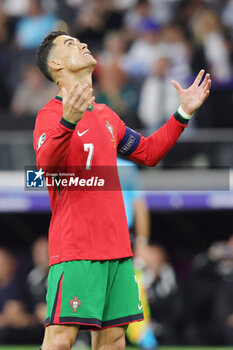 2024-07-01 - Cristiano Ronaldo of Portugal reacts during the UEFA Euro 2024, Round of 16 football match between Portugal and Slovenia on 1July 2024 at Deutsche Bank Park in Frankfurt, Germany - FOOTBALL - EURO 2024 - 1/8 - PORTUGAL V SLOVENIA - UEFA EUROPEAN - SOCCER