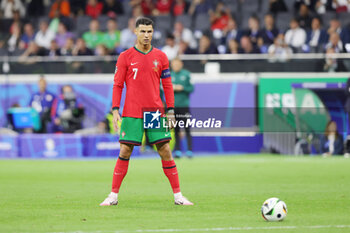 2024-07-01 - Free kick Cristiano Ronaldo of Portugal during the UEFA Euro 2024, Round of 16 football match between Portugal and Slovenia on 1July 2024 at Deutsche Bank Park in Frankfurt, Germany - FOOTBALL - EURO 2024 - 1/8 - PORTUGAL V SLOVENIA - UEFA EUROPEAN - SOCCER