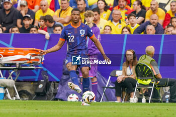 2024-07-02 - Denzel Dumfries of Netherlands during the UEFA Euro 2024, Round of 16 football match between Romania and Netherlands on July 2, 2024 at Allianz Arena in Munich, Germany - FOOTBALL - EURO 2024 - 1/8 - ROMANIA V NETHERLANDS - UEFA EUROPEAN - SOCCER