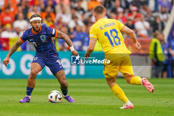 2024-07-02 - Memphis Depay of Netherlands during the UEFA Euro 2024, Round of 16 football match between Romania and Netherlands on July 2, 2024 at Allianz Arena in Munich, Germany - FOOTBALL - EURO 2024 - 1/8 - ROMANIA V NETHERLANDS - UEFA EUROPEAN - SOCCER