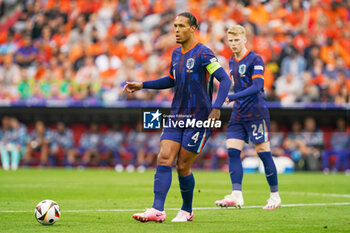 2024-07-02 - Virgil van Dijk of Netherlands during the UEFA Euro 2024, Round of 16 football match between Romania and Netherlands on July 2, 2024 at Allianz Arena in Munich, Germany - FOOTBALL - EURO 2024 - 1/8 - ROMANIA V NETHERLANDS - UEFA EUROPEAN - SOCCER