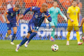 2024-07-02 - Donyell Malen of Netherlands during the UEFA Euro 2024, Round of 16 football match between Romania and Netherlands on July 2, 2024 at Allianz Arena in Munich, Germany - FOOTBALL - EURO 2024 - 1/8 - ROMANIA V NETHERLANDS - UEFA EUROPEAN - SOCCER