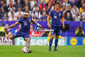 2024-07-02 - Memphis Depay of Netherlands during the UEFA Euro 2024, Round of 16 football match between Romania and Netherlands on July 2, 2024 at Allianz Arena in Munich, Germany - FOOTBALL - EURO 2024 - 1/8 - ROMANIA V NETHERLANDS - UEFA EUROPEAN - SOCCER