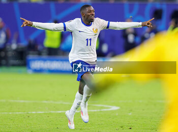 2024-07-05 - Ousmane Dembele of France celebrates the victory during the UEFA Euro 2024, Quarter-finals football match between Portugal and France on July 5, 2024 at Volksparkstadion in Hamburg, Germany - FOOTBALL - EURO 2024 - 1/4 - PORTUGAL V FRANCE - UEFA EUROPEAN - SOCCER