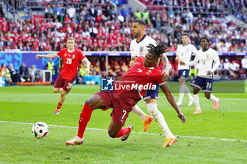 2024-07-07 - Breel Embolo of Switzerland scores a goal 0-1 during the UEFA Euro 2024, Quarter-finals football match between England and Switzerland on July 6, 2024 at Merkur Spiel-Arena in Düsseldorf, Germany - FOOTBALL - EURO 2024 - 1/4 - ENGLAND V SWITZERLAND - UEFA EUROPEAN - SOCCER