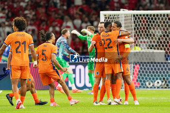 2024-07-06 - Netherlands players are celebrating the win during the UEFA Euro 2024, Quarter-finals football match between Netherlands and Turkiye on July 6, 2024 at Olympiastadion in Berlin, Germany - FOOTBALL - EURO 2024 - 1/4 - NETHERLANDS V TURKIYE - UEFA EUROPEAN - SOCCER