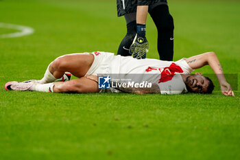 2024-07-06 - Samet Akaydin of Turkiye is lies on the ground with an injury during the UEFA Euro 2024, Quarter-finals football match between Netherlands and Turkiye on July 6, 2024 at Olympiastadion in Berlin, Germany - FOOTBALL - EURO 2024 - 1/4 - NETHERLANDS V TURKIYE - UEFA EUROPEAN - SOCCER