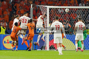 2024-07-06 - Samet Akaydin of Turkiye scores a goal 0-1 during the UEFA Euro 2024, Quarter-finals football match between Netherlands and Turkiye on July 6, 2024 at Olympiastadion in Berlin, Germany - FOOTBALL - EURO 2024 - 1/4 - NETHERLANDS V TURKIYE - UEFA EUROPEAN - SOCCER