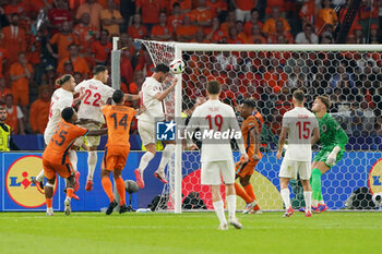 2024-07-06 - Samet Akaydin of Turkiye scores a goal 0-1 during the UEFA Euro 2024, Quarter-finals football match between Netherlands and Turkiye on July 6, 2024 at Olympiastadion in Berlin, Germany - FOOTBALL - EURO 2024 - 1/4 - NETHERLANDS V TURKIYE - UEFA EUROPEAN - SOCCER