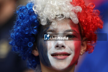 2024-07-09 - Munich , Germany 09.07.2024: Colors of French fans on the stand before the UEFA EURO 2024 semi-finals, football match between Spain vs France at Munich Football Arena - UEFA EURO 2024 - SEMIFINALS - SPAIN VS FRANCE  - UEFA EUROPEAN - SOCCER