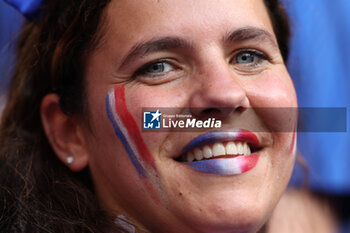 2024-07-09 - Munich , Germany 09.07.2024: Colors of French fans on the stand before the UEFA EURO 2024 semi-finals, football match between Spain vs France at Munich Football Arena - UEFA EURO 2024 - SEMIFINALS - SPAIN VS FRANCE  - UEFA EUROPEAN - SOCCER