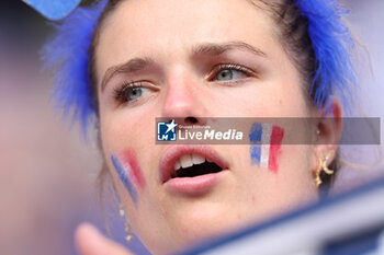 2024-07-09 - Munich , Germany 09.07.2024: Colors of French fans on the stand before the UEFA EURO 2024 semi-finals, football match between Spain vs France at Munich Football Arena - UEFA EURO 2024 - SEMIFINALS - SPAIN VS FRANCE  - UEFA EUROPEAN - SOCCER