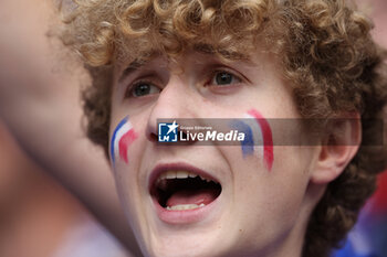 2024-07-09 - Munich , Germany 09.07.2024: Colors of French fans on the stand before the UEFA EURO 2024 semi-finals, football match between Spain vs France at Munich Football Arena - UEFA EURO 2024 - SEMIFINALS - SPAIN VS FRANCE  - UEFA EUROPEAN - SOCCER