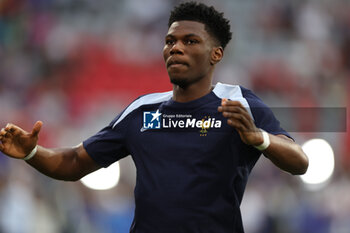 2024-07-09 - Munich , Germany 09.07.2024: Aurelien Tchouameni of France during warm-up before the UEFA EURO 2024 semi-finals, football match between Spain vs France at Munich Football Allianz Arena - UEFA EURO 2024 - SEMIFINALS - SPAIN VS FRANCE  - UEFA EUROPEAN - SOCCER