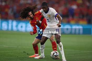 2024-07-09 - Munich , Germany 09.07.2024: Marc Cucurella of Spain, Ousmane Dembele of France during the UEFA EURO 2024 semi-finals, football match between Spain vs France at Munich Football Allianz Arena - UEFA EURO 2024 - SEMIFINALS - SPAIN VS FRANCE  - UEFA EUROPEAN - SOCCER