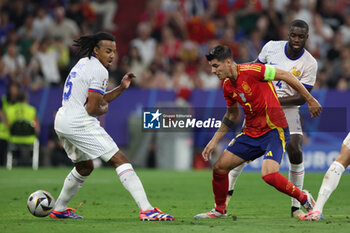 2024-07-09 - Munich , Germany 09.07.2024: Jules Kounde of France, Alvaro Morata of Spain during the UEFA EURO 2024 semi-finals, football match between Spain vs France at Munich Football Allianz Arena - UEFA EURO 2024 - SEMIFINALS - SPAIN VS FRANCE  - UEFA EUROPEAN - SOCCER